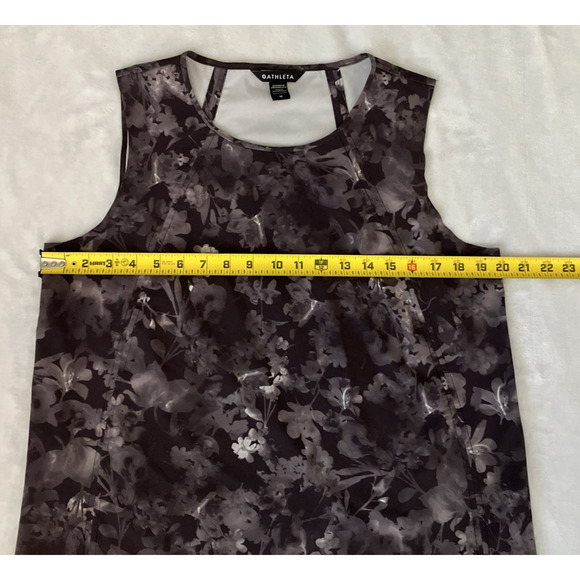 Athleta Zephyr Sleeveless Tank Top Athletic Casual Black White Gray Size Medium - Picture 9 of 10